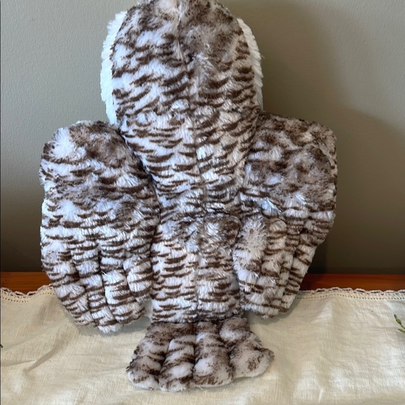 Plush Snowy Owl Toy - White and Brown - Picture 2 of 3